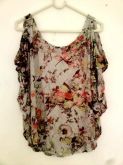 Blusa floral em malha de algodão